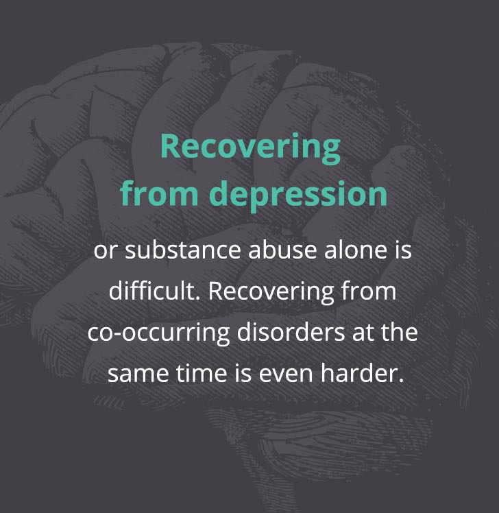 仅仅从抑郁或药物滥用中恢复是困难的。同时从同时发生的疾病中恢复就更难了