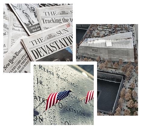 9/11世界贸易中心悲剧的拼贴画